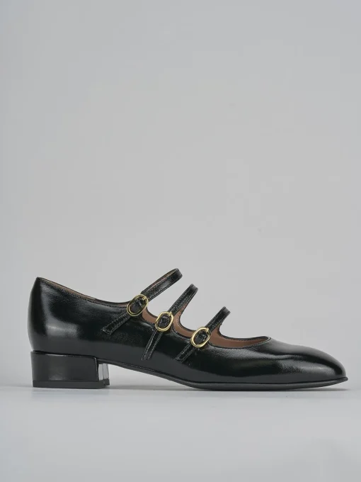 Décolleté e slingback tacco 3cm vernice nero