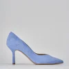 Décolleté e slingback tacco 7cm camoscio jeans
