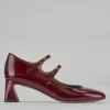 Décolleté e slingback tacco 5cm vernice bordo'