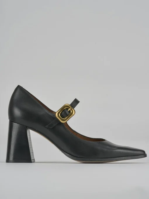 Décolleté e slingback tacco 7cm pelle nero