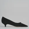 Décolleté e slingback tacco 3cm camoscio nero