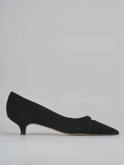 Décolleté e slingback tacco 3cm camoscio nero