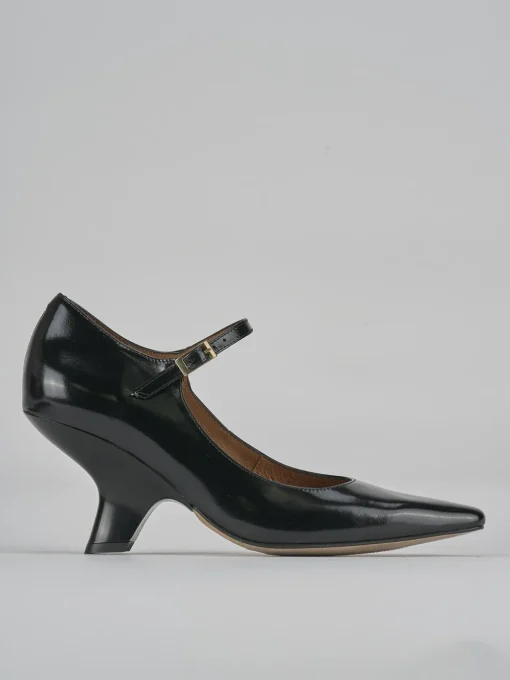Décolleté e slingback tacco 6cm pelle nero