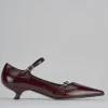 Décolleté e slingback tacco 4cm vernice bordo'