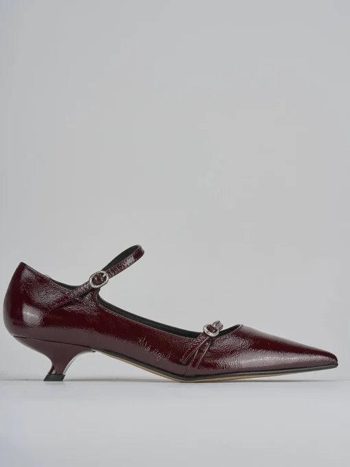 Décolleté e slingback tacco 4cm vernice bordo'