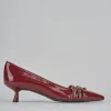 Décolleté e slingback tacco 5cm vernice bordo'