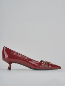 Décolleté e slingback tacco 5cm vernice bordo'