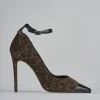 Décolleté e slingback tacco 11cm pelle nero