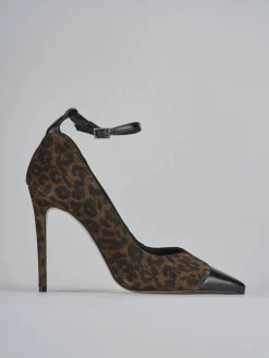 Décolleté e slingback tacco 11cm pelle nero