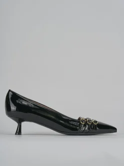 Décolleté e slingback tacco 5cm vernice nero
