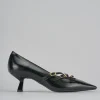 Décolleté e slingback tacco 6cm pelle nero