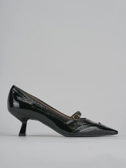Décolleté e slingback tacco 6cm vernice nero