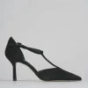 Décolleté e slingback tacco 8cm camoscio nero