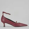 Décolleté e slingback tacco 3cm pelle bordo'