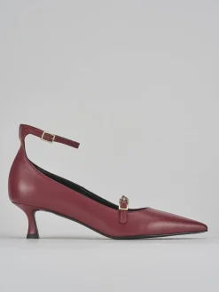 Décolleté e slingback tacco 3cm pelle bordo'