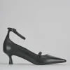 Décolleté e slingback tacco 3cm pelle nero