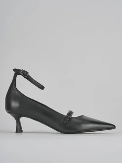 Décolleté e slingback tacco 3cm pelle nero