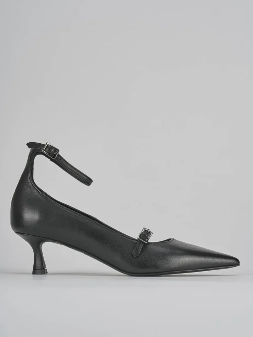 Décolleté e slingback tacco 3cm pelle nero