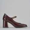 Décolleté e slingback tacco 8cm pelle bordo'