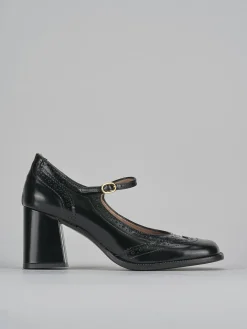 Décolleté e slingback tacco 8cm pelle nero