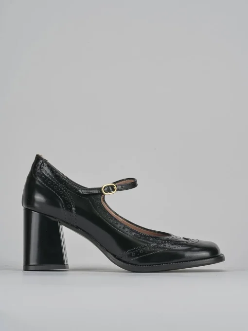 Décolleté e slingback tacco 8cm pelle nero