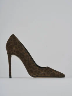 Décolleté e slingback tacco 10cm camoscio multicolor