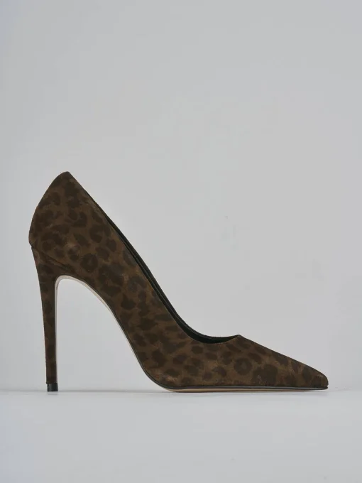 Décolleté e slingback tacco 10cm camoscio multicolor