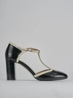Décolleté e slingback tacco 8cm pelle nero