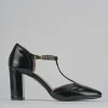 Décolleté e slingback tacco 8cm pelle nero