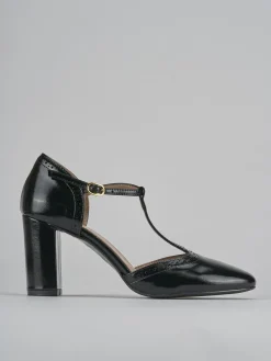 Décolleté e slingback tacco 8cm pelle nero