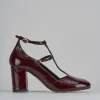 Décolleté e slingback tacco 8cm vernice bordo'