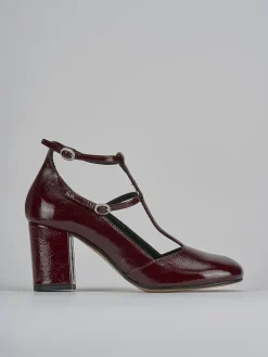 Décolleté e slingback tacco 8cm vernice bordo'