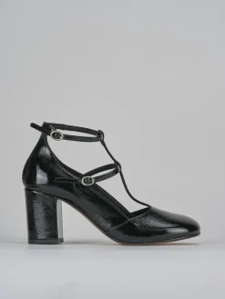 Décolleté e slingback tacco 8cm vernice nero
