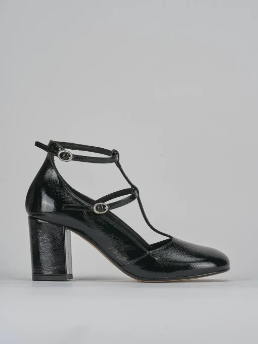 Décolleté e slingback tacco 8cm vernice nero