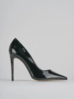 Décolleté e slingback tacco 10cm vernice nero
