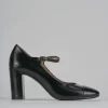 Décolleté e slingback tacco 8cm pelle nero