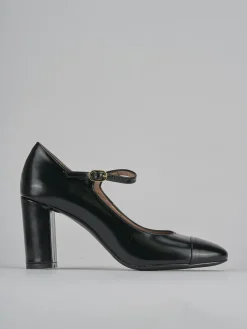 Décolleté e slingback tacco 8cm pelle nero