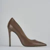 Décolleté e slingback tacco 10cm pelle testa
