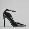 Décolleté e slingback tacco 11cm vernice nero