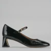 Décolleté e slingback tacco 5cm vernice nero
