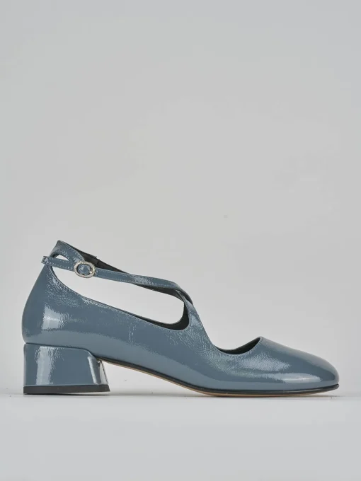 Décolleté e slingback tacco 4cm vernice jeans