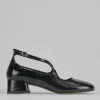 Décolleté e slingback tacco 4cm vernice nero