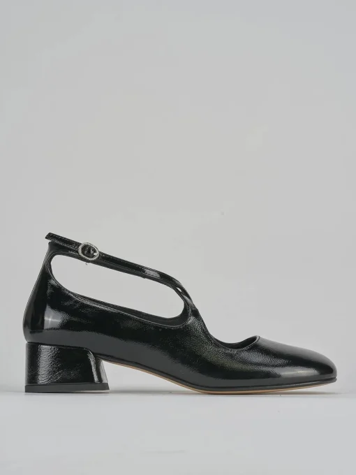 Décolleté e slingback tacco 4cm vernice nero