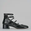 Décolleté e slingback tacco 4cm vernice nero