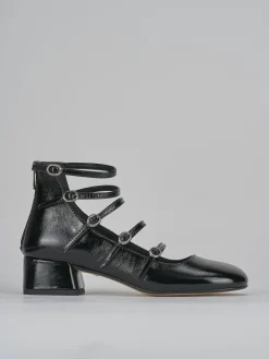 Décolleté e slingback tacco 4cm vernice nero