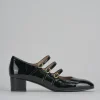 Décolleté e slingback tacco 4cm vernice nero