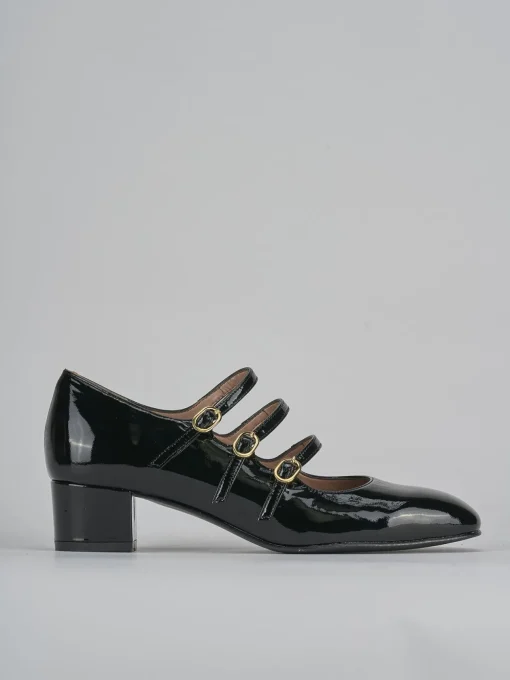 Décolleté e slingback tacco 4cm vernice nero