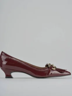 Décolleté e slingback tacco 3cm vernice bordo'