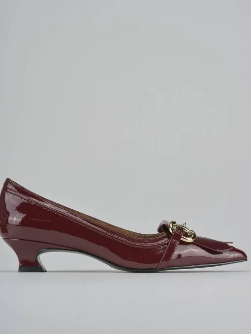 Décolleté e slingback tacco 3cm vernice bordo'
