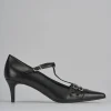 Décolleté e slingback tacco 5cm pelle nero
